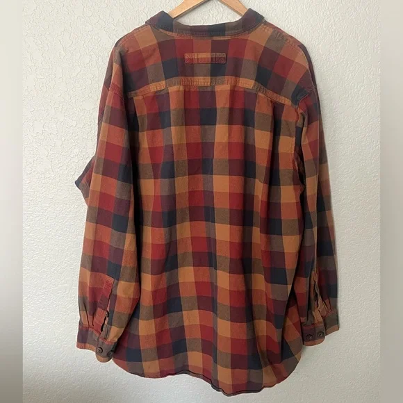 Duluth Trading Co 3XL Tall Red and Blue yellow Checkered plaid Shirt - Picture 3 of 3